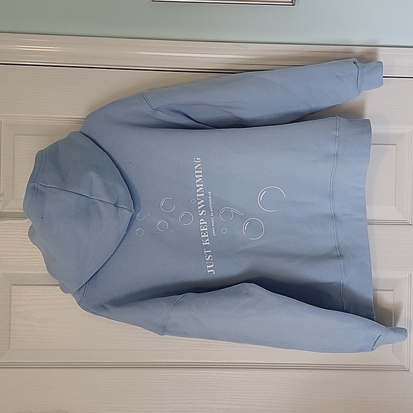 NWOT Unfinished Light Blue Hoodie Size S - Picture 4 of 5